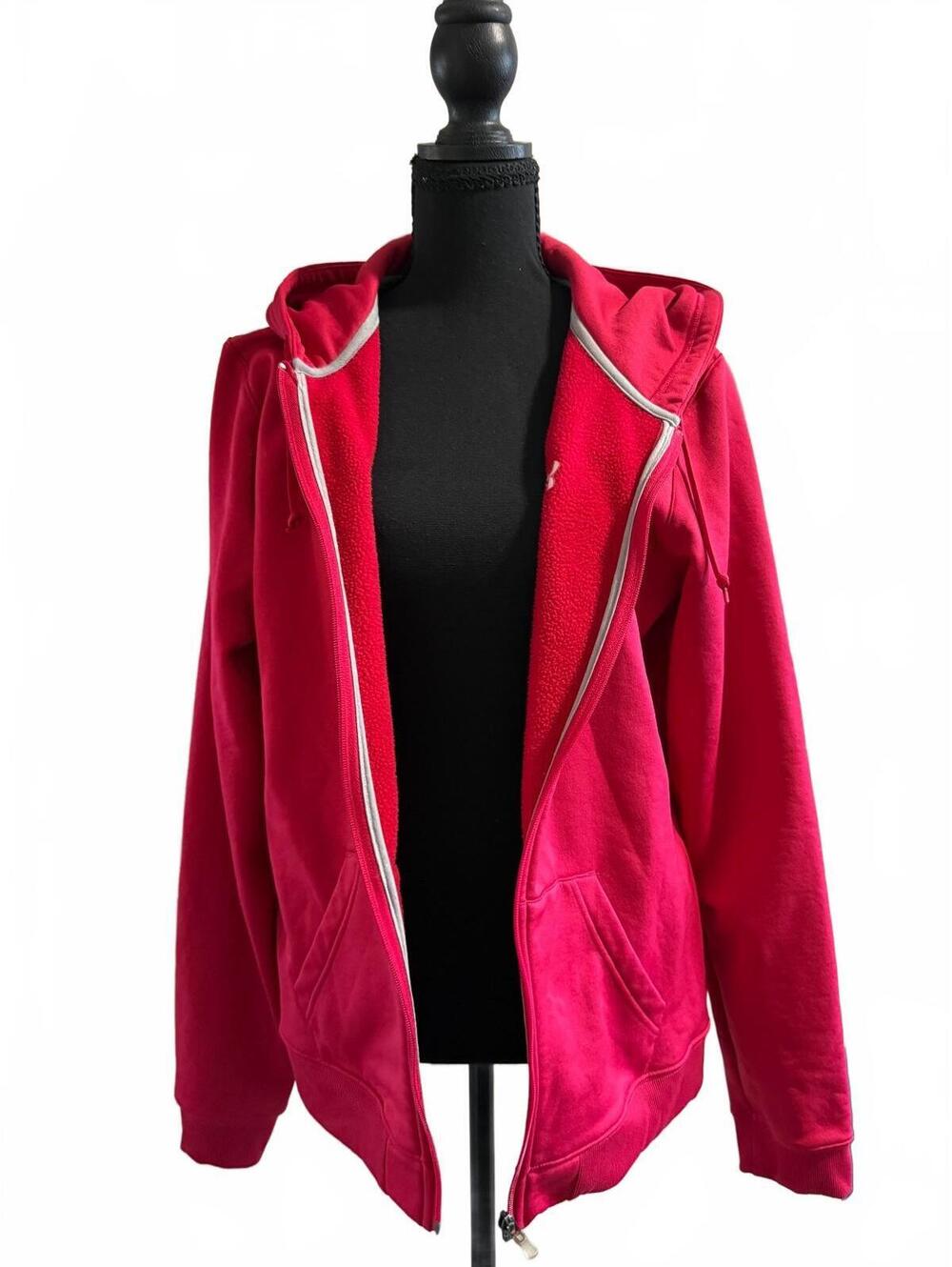 Under Armour Women’s XL Pink Sherpa Lined Full Zip Hoodie Sweatshirt Jacket